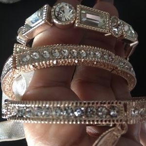 Natasha Set 3 Glamorous Pave & Bezel Bracelets